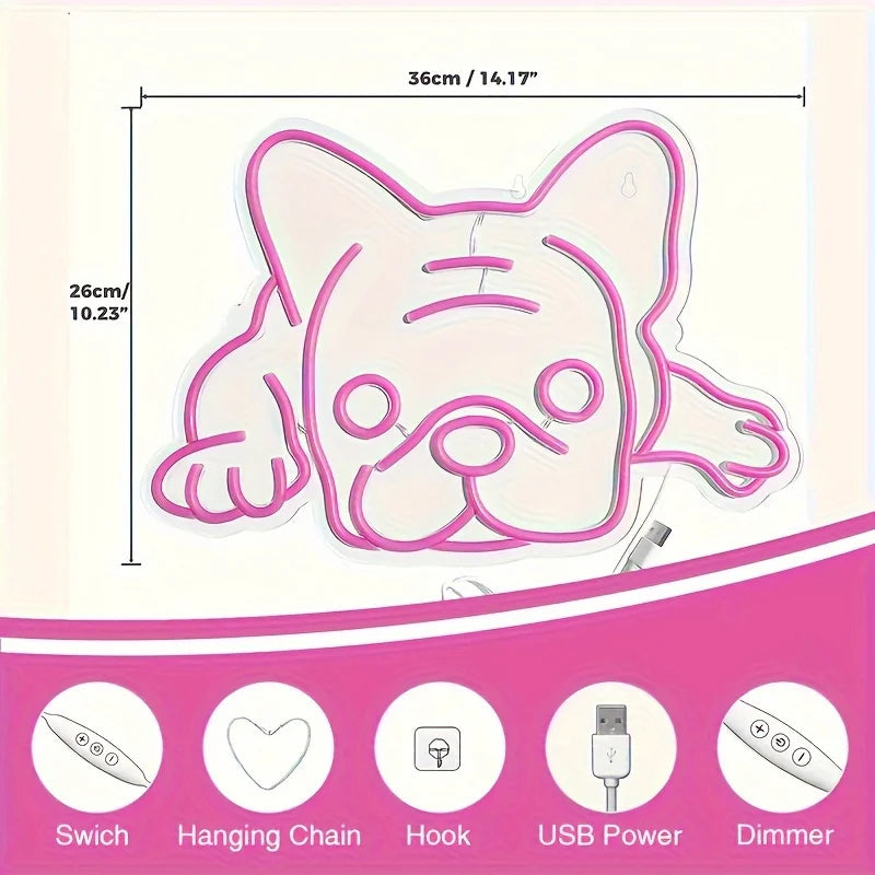 French Bulldog Neon Sign Light