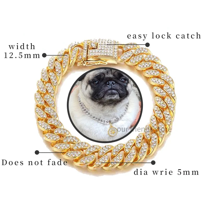 French Bulldog Gold Dog Chain