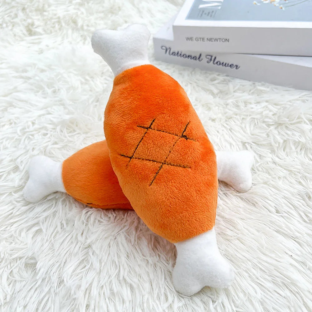 Dog Plush Squeaky Bone/Carrot Toy for Small Medium Dogs