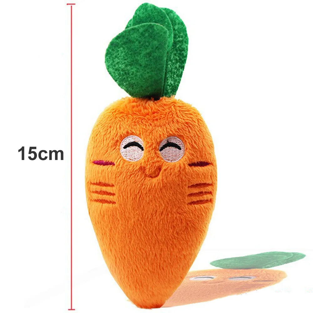 Dog Plush Squeaky Bone/Carrot Toy for Small Medium Dogs