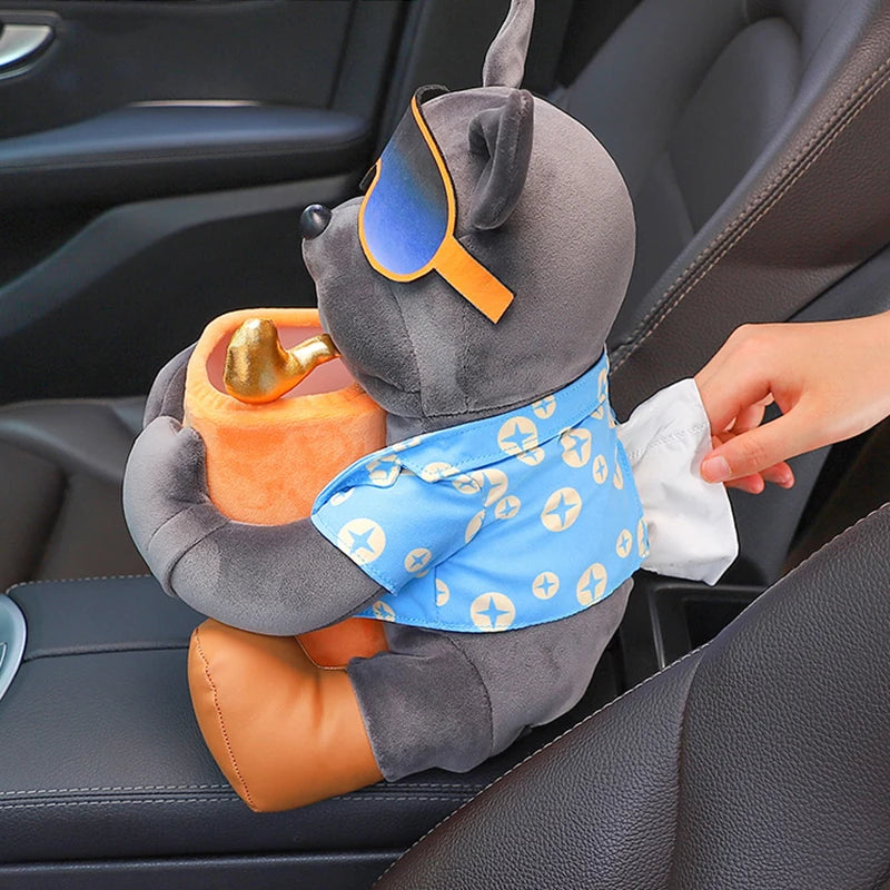 French Bulldog 2 In 1 Car Tissue Box