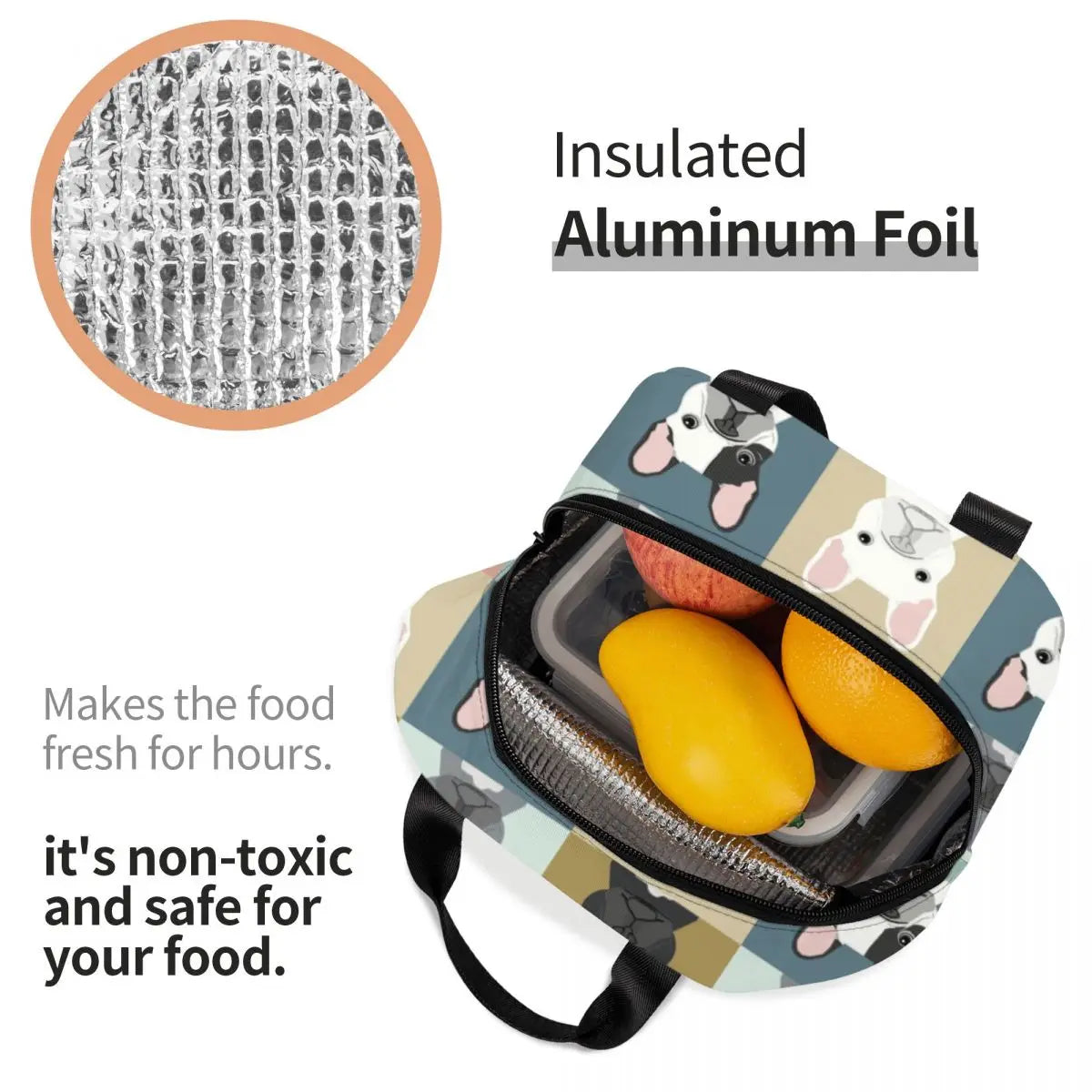 French Bulldog Dog Insulated Cooler Thermal Lunch Box