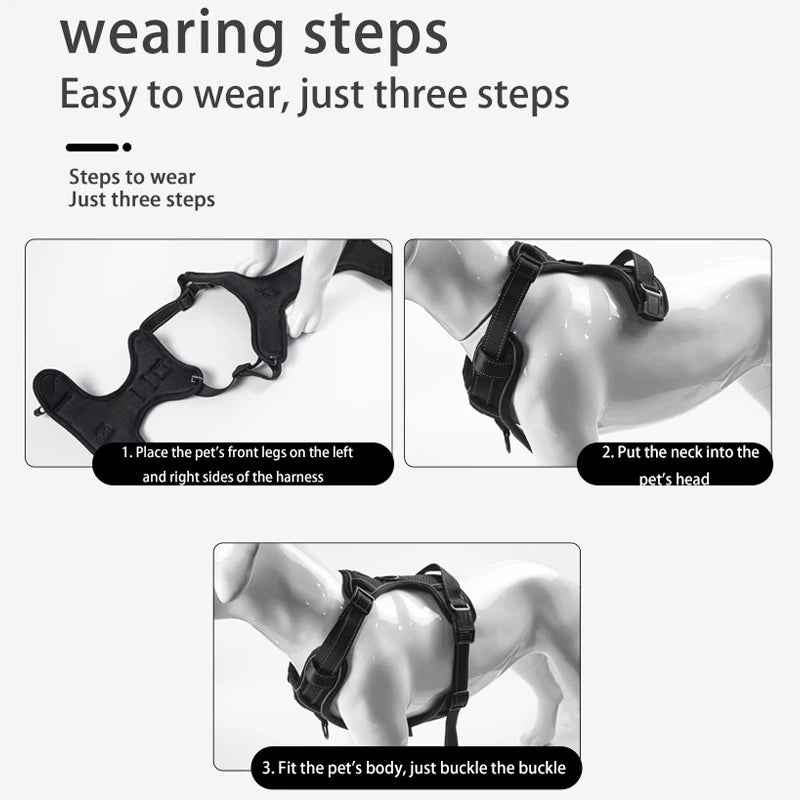 French Bulldog Dog Reflective No Pull Harness