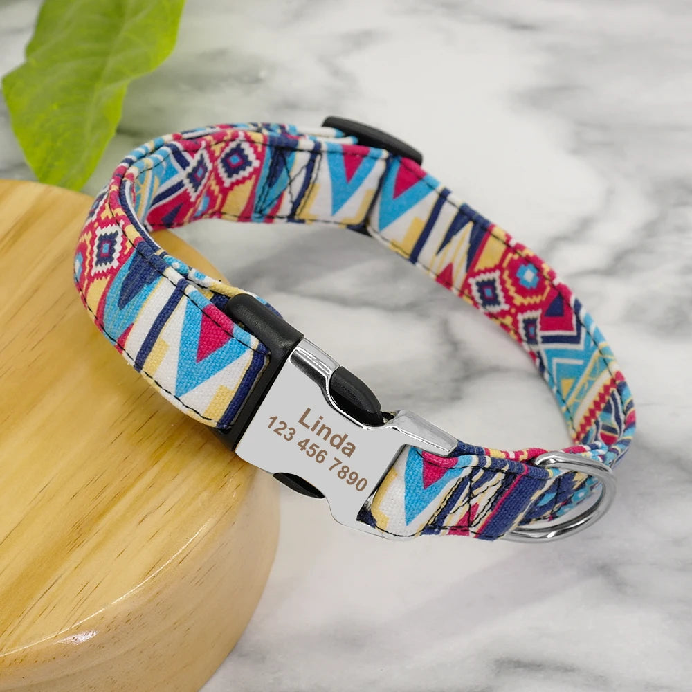 Adjustable Nylon Personalised Dogs Collars