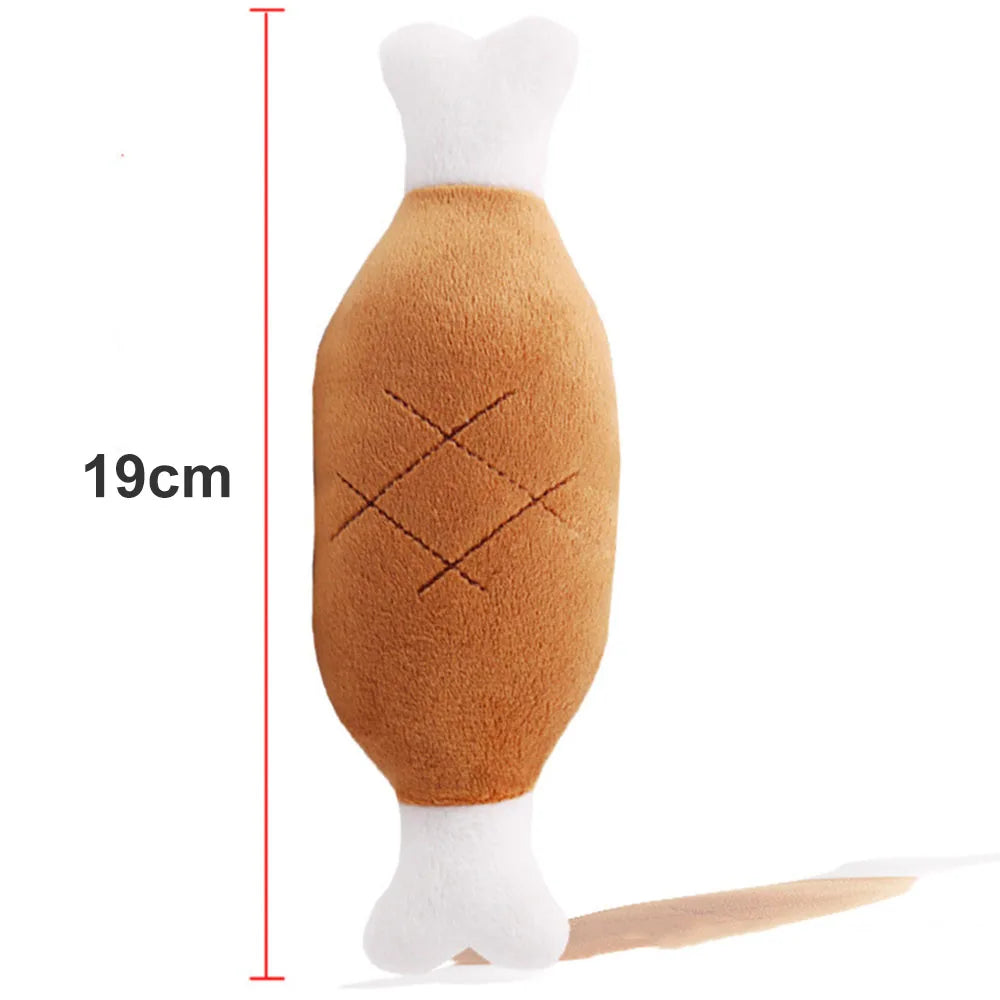 Dog Plush Squeaky Bone/Carrot Toy for Small Medium Dogs