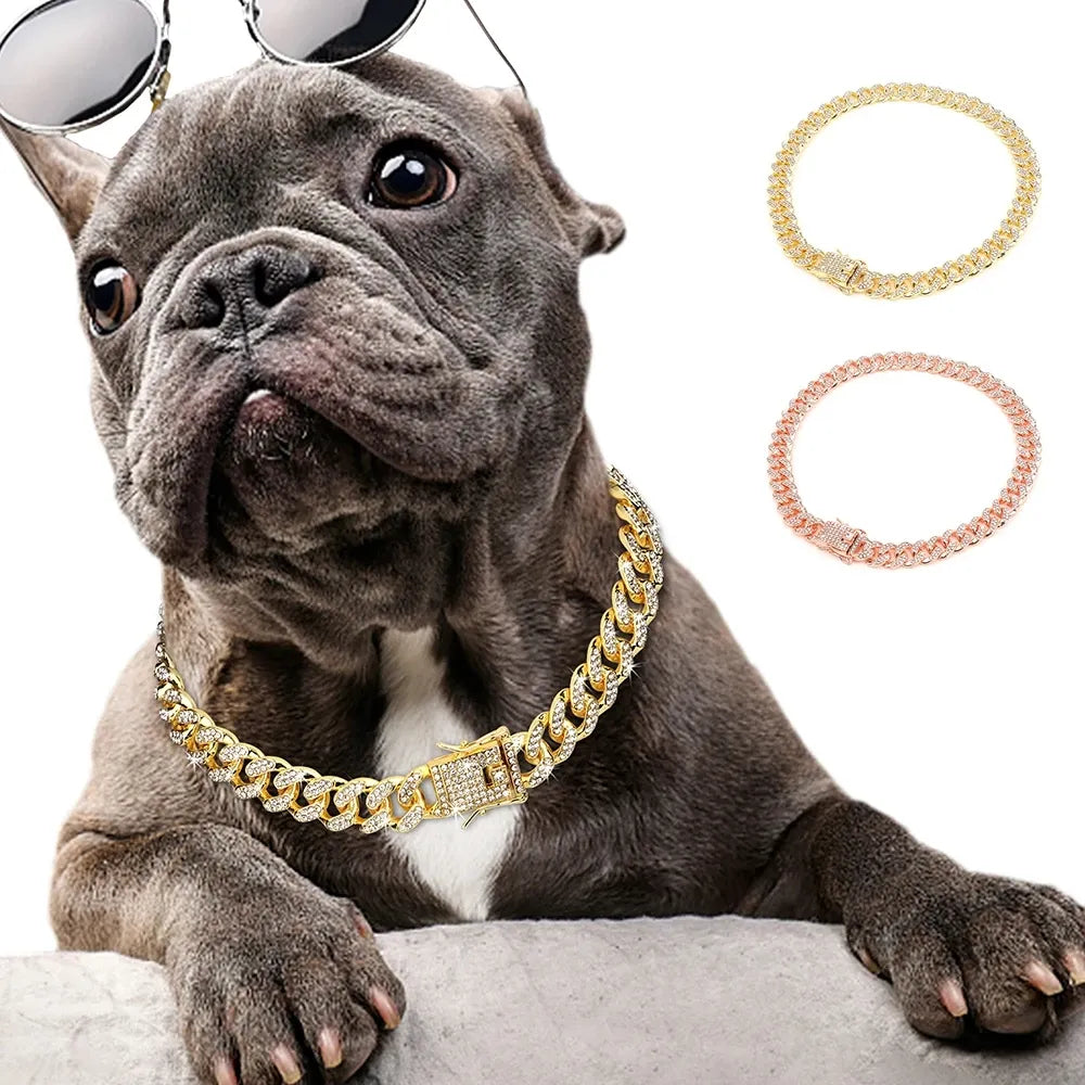 French Bulldog Gold Dog Chain