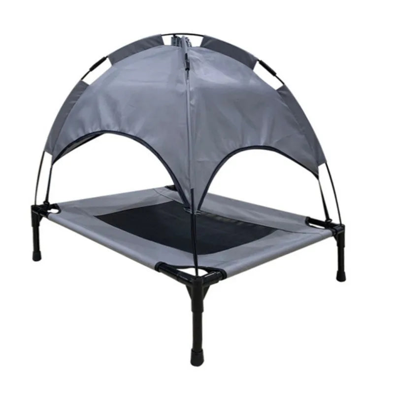French Bulldog Elevated Pet Bed Indoor/Outdoor Mesh Camping Tent With Canopy Cover
