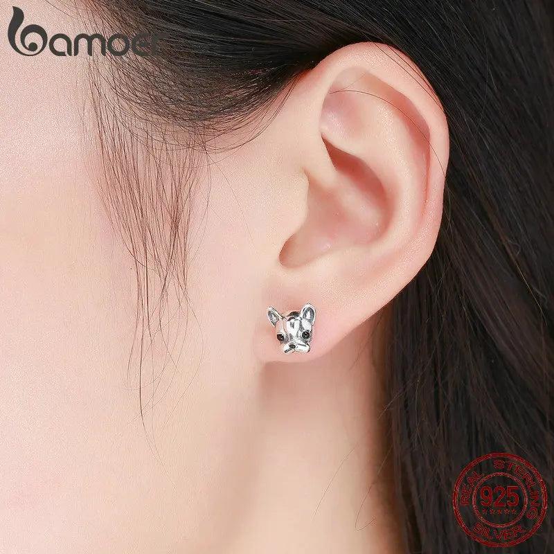 French Bulldog Stud Earrings for Women