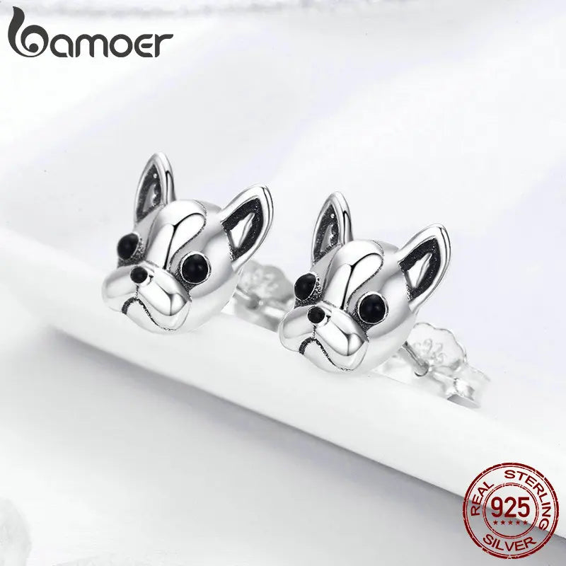 French Bulldog Stud Earrings for Women