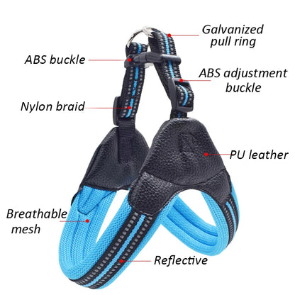 Reflective French Bulldog Pet Harness and Leash Set