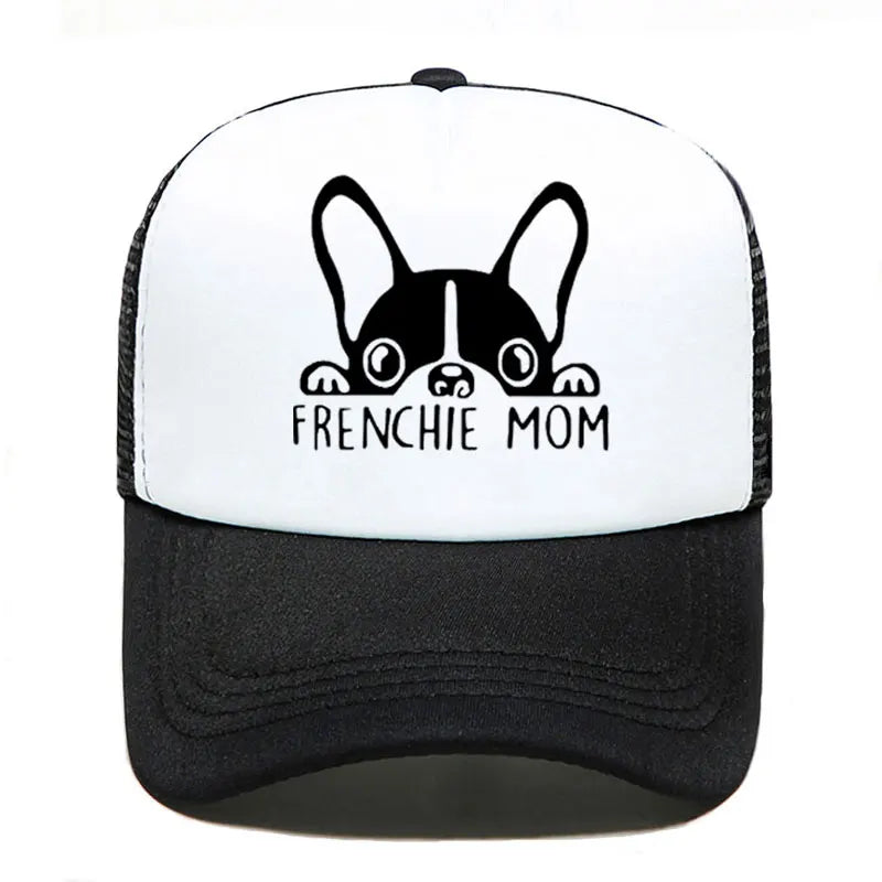 Fashion French Bulldog Mom Print Baseball Cap Trucker Hat