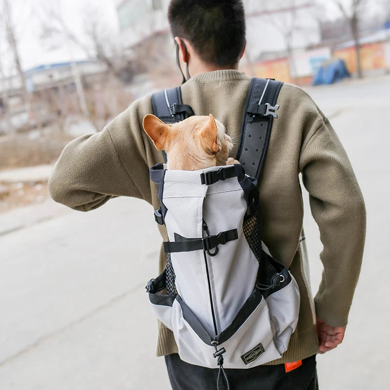 Outdoor French Bulldog Breathable Backpack