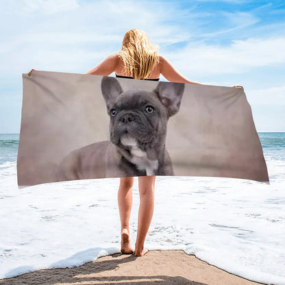 Cute French Bulldogs Beach Towel