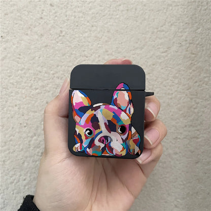 French Bulldog Earphone Case Shockproof Case for Air pods Pro 2 Black Anti-fall Shell for Air pods 3