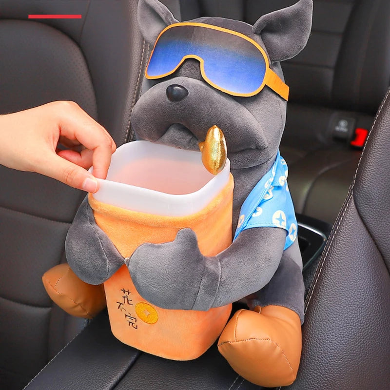 French Bulldog  2 In 1 Car Tissue Box