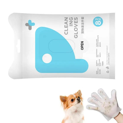 Disposable Dog Cleaning Gloves (8Pcs/pack)