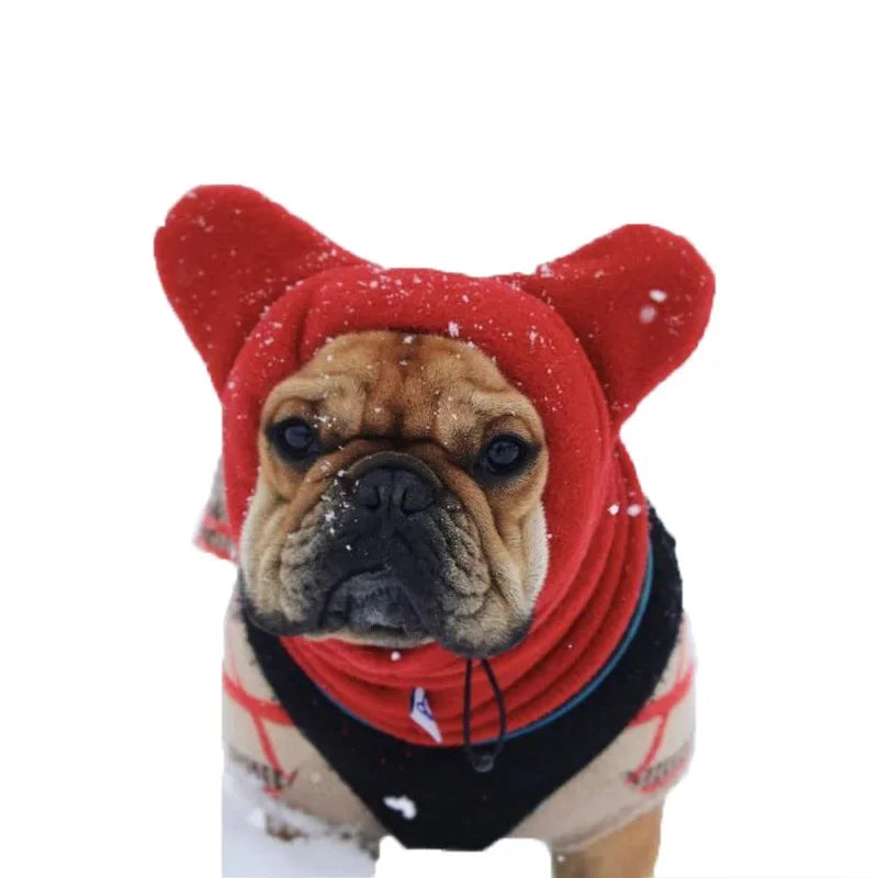 Cute French Bulldog Fleece Adjustable Winter Hat