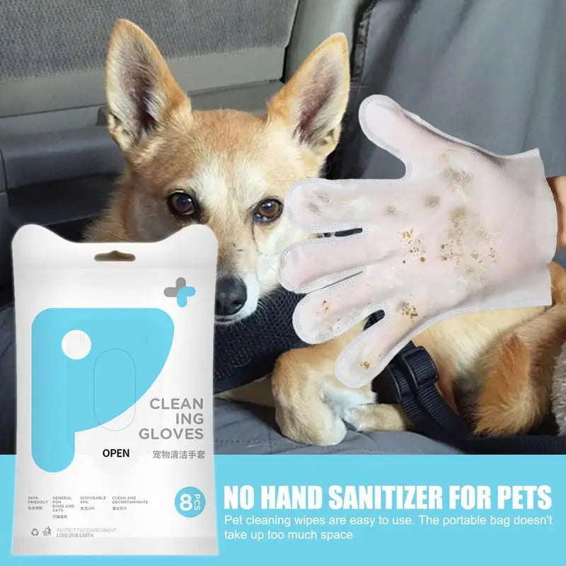 Disposable Dog Cleaning Gloves (8Pcs/pack)