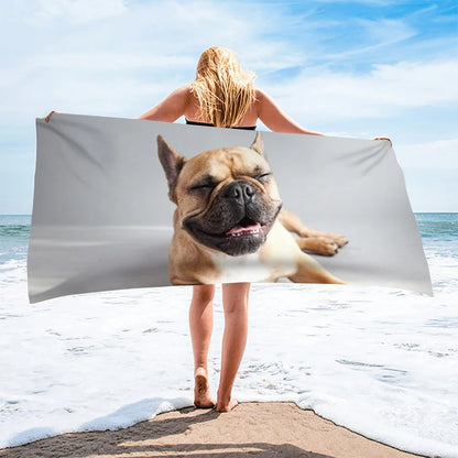 Cute French Bulldogs Beach Towel