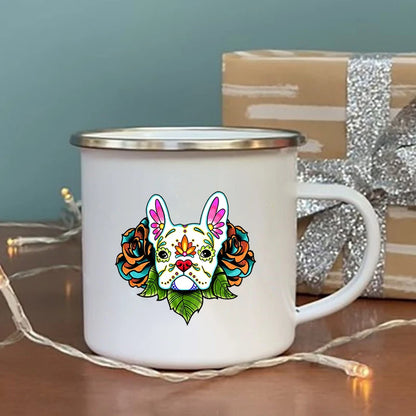 French Bulldog Print Enamel Mugs Creative Glass