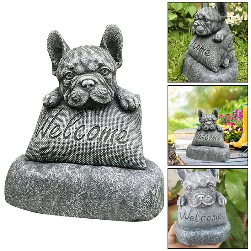 French Bulldog Welcome Statue