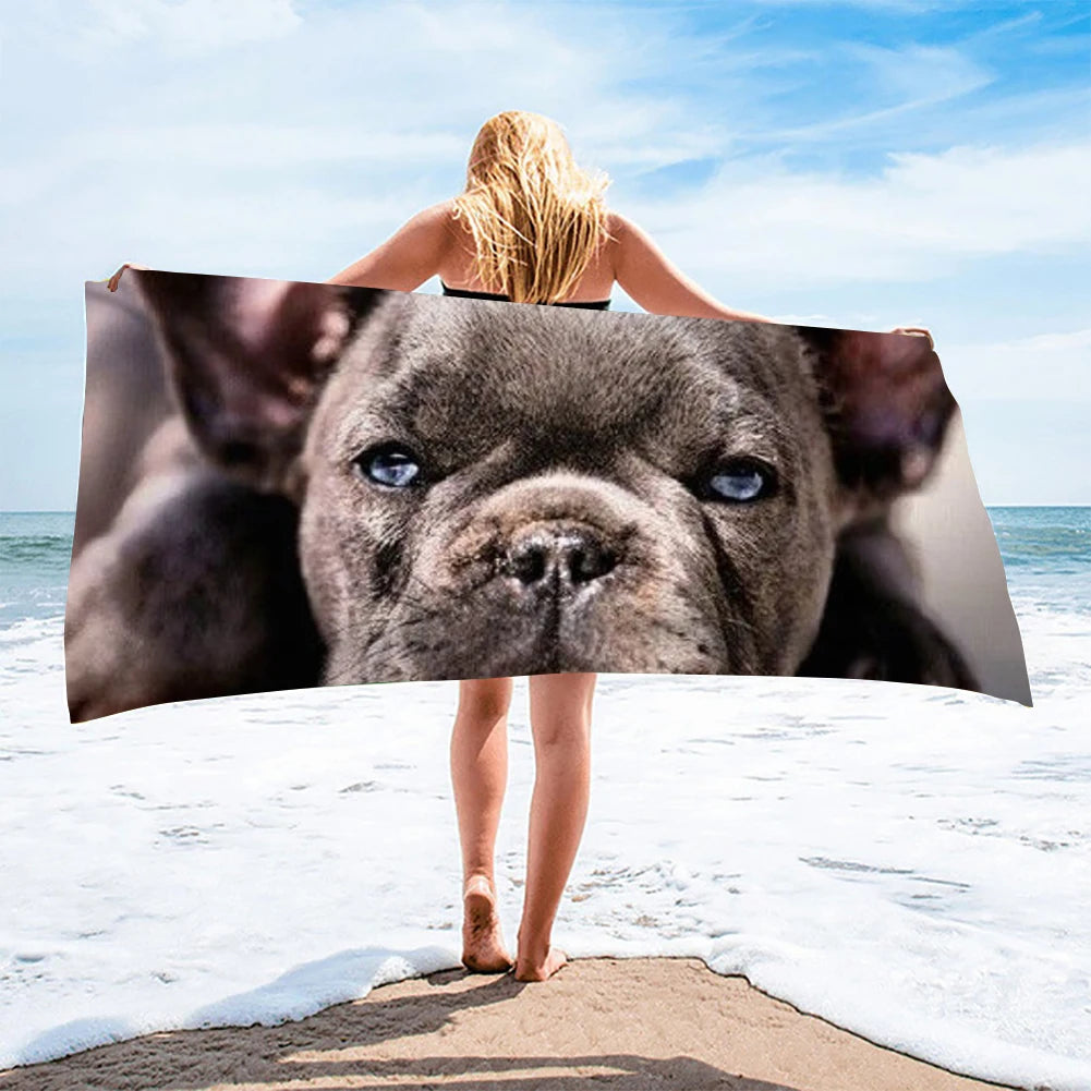 Cute French Bulldogs Beach Towel