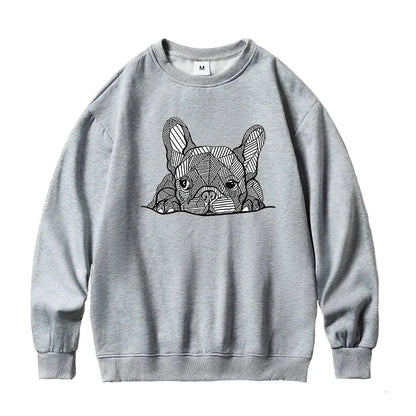 French Bulldog Womens Oversized Sweatshirts