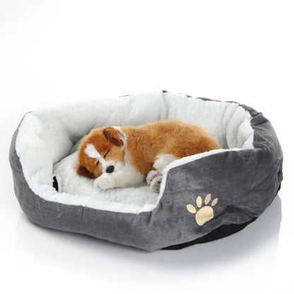 Paw Print Dog Bed with Thickened PP Cotton Suitable for Small Medium Dog