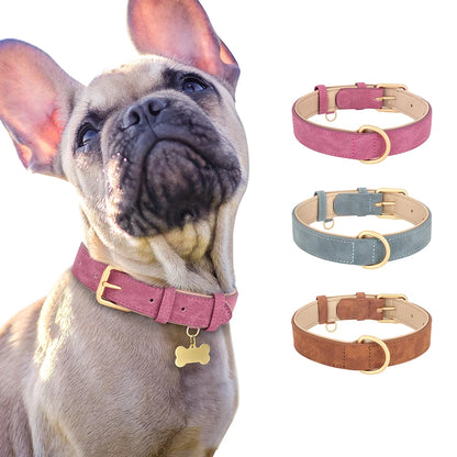 Adjustable Dog Collar Suede