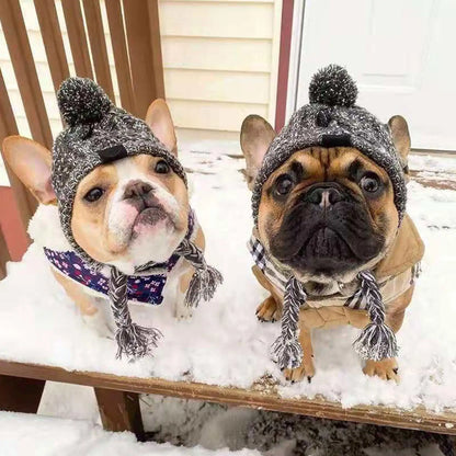 French Bulldog  Winter Fluffy Ball Pet Hat