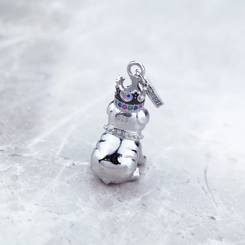 Fashion Bulldog With Crown Pendant Charm