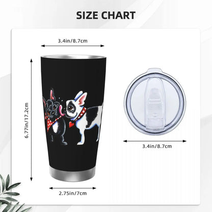 French Kiss French Bulldog Dog Lover Steel Tumbler