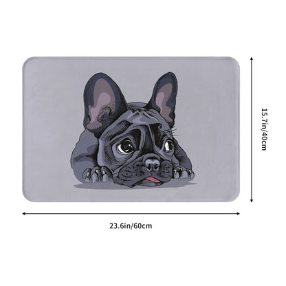 Cute Cartoon French Bulldog Mat