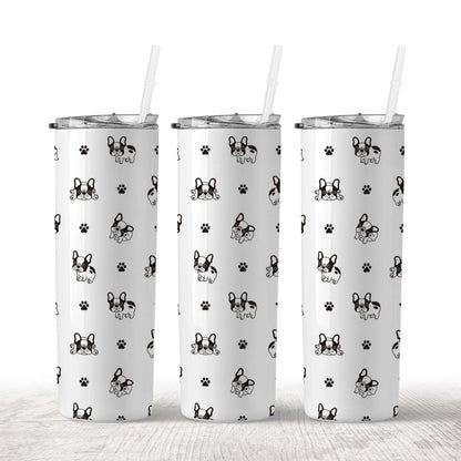 French Bulldog Stainless Steel Tumbler 20 Oz for Dog Lovers With Lid