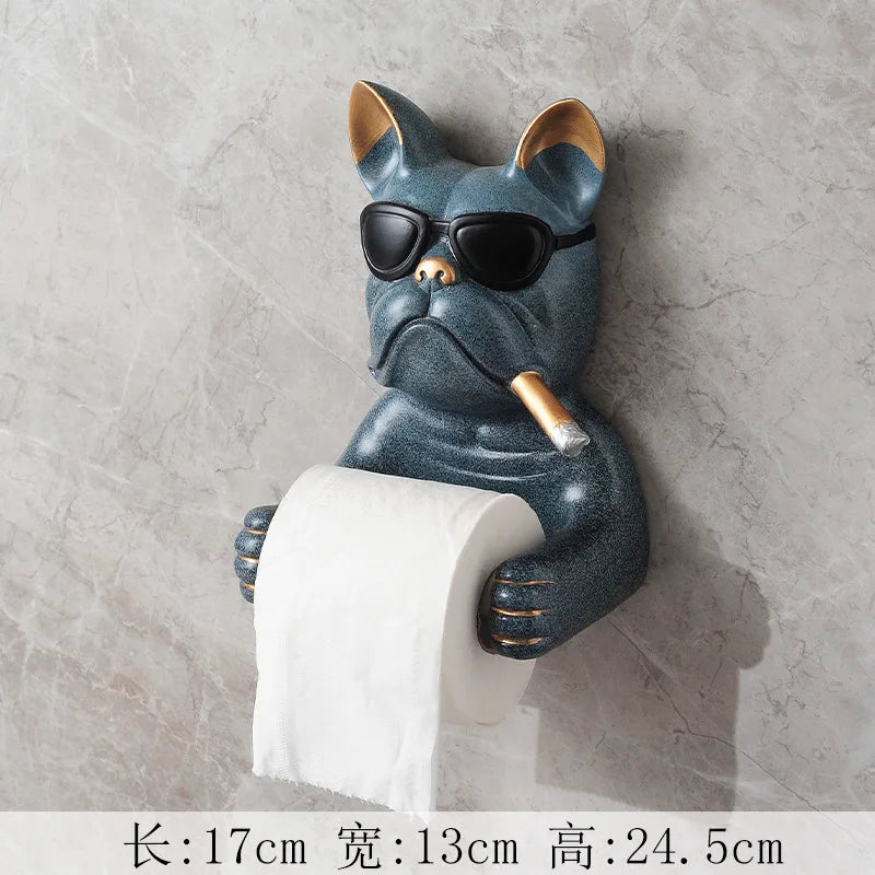 French Bulldog Toilet Paper Towel holder