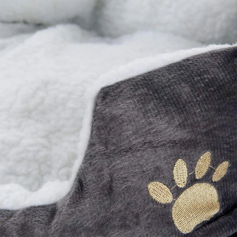 Paw Print Dog Bed with Thickened PP Cotton Suitable for Small Medium Dog