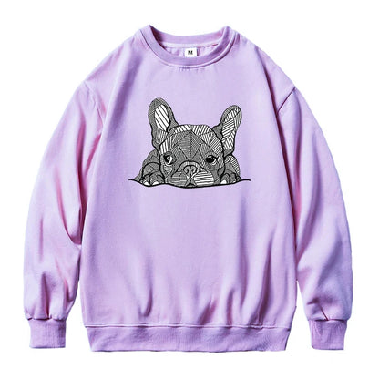 French Bulldog Womens Oversized Sweatshirts