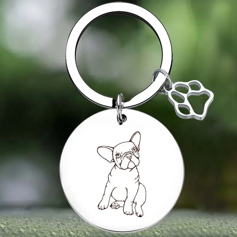 Cute French Bulldog Keyring