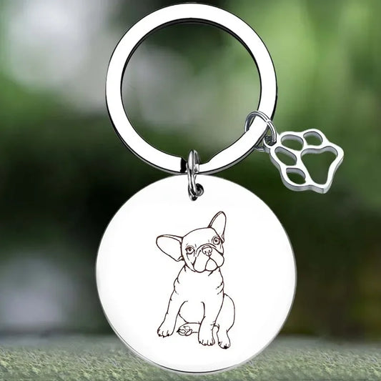 Cute French Bulldog Keyring