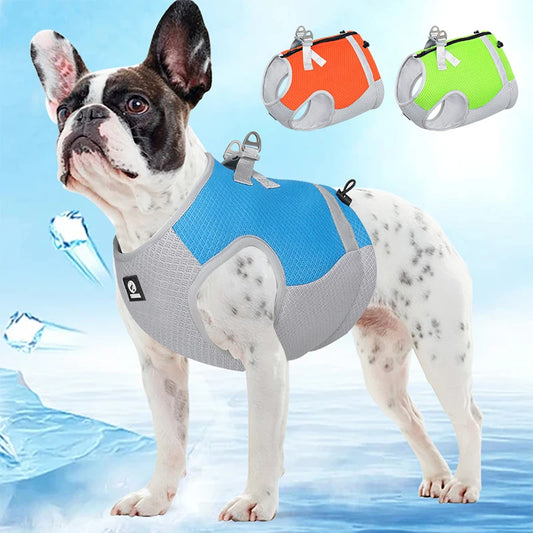 French Bulldog Summer Cooling Adjustable Reflective Harness