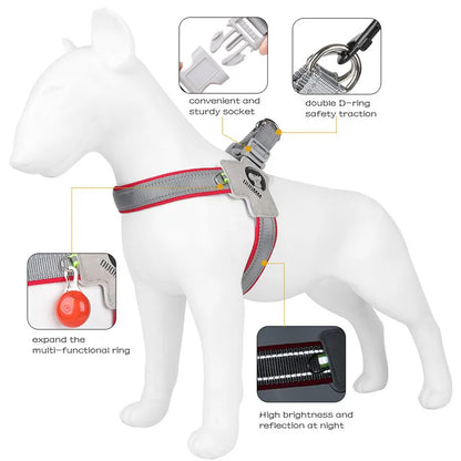 French Bulldog Adjustable Mesh Reflective Pet Harness