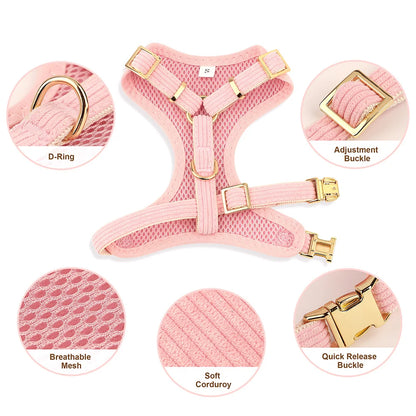 Cute Dog Harness/ Collar/Leash Set With Bow tie