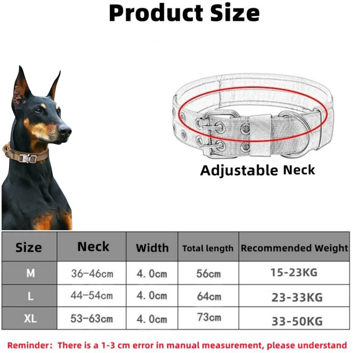 Adjustable Pet Tactical Dog Collar