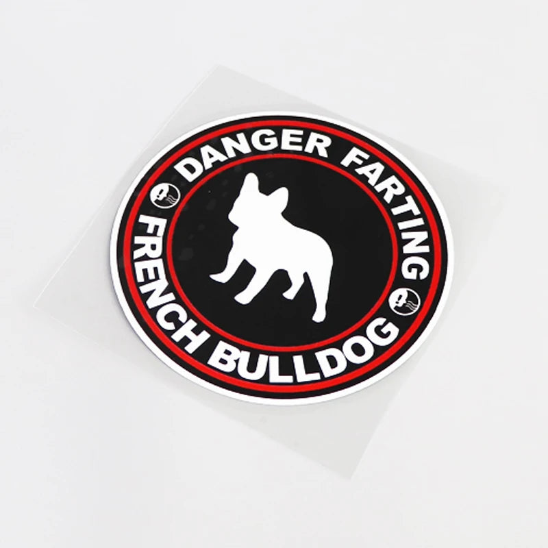 Fashion DANGER FARTING FRENCH BULLDOG Decal Car Sticker