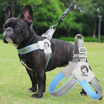 French Bulldog Adjustable Mesh Reflective Pet Harness