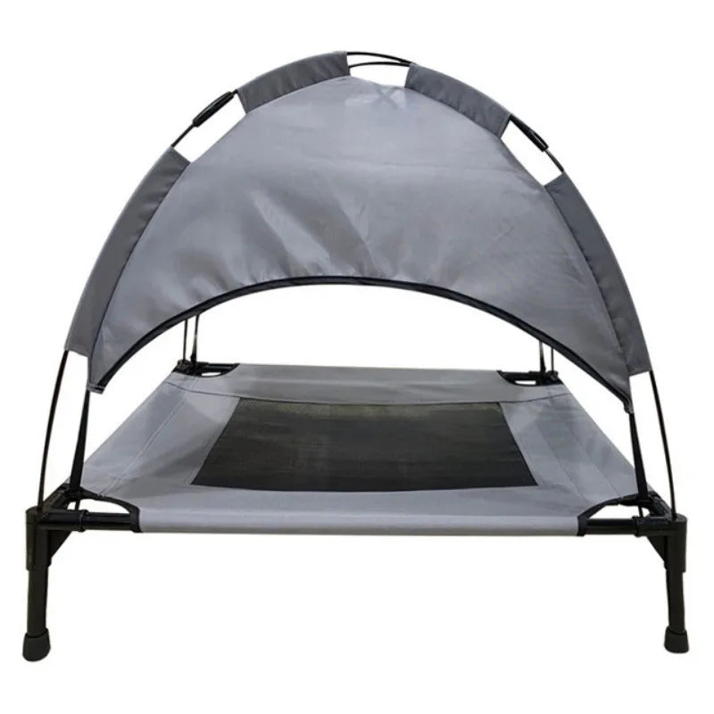 French Bulldog Elevated Pet Bed  Indoor/Outdoor Mesh Camping Tent With Canopy Cover